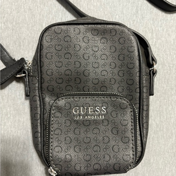 GUESS Monogram Black Messenger Bag - Picture 2 of 4
